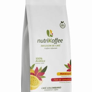 ⁠Infusión de café verde con flor de Jamaica y maracuyá, bolsa x 340 g.