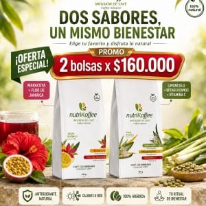 Combo 2 Sabores (2 Bolsas x 340 g): Infusión flor de Jamaica y Maracuyá + Infusión Limoncillo, Betaglucanos y Vitamina C