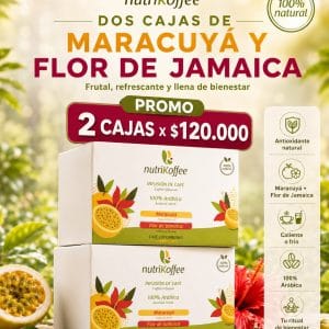 Combo 2 Cajas Display x 20 sobres.: Infusión flor de Jamaica y Maracuyá